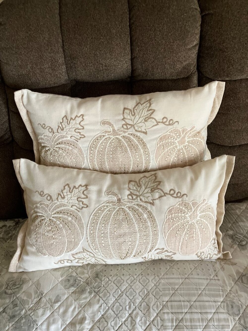 Lumbar Accent Pillows "Loving Kindness" Fall/Autumn/Pumpkin/Harvest Decor (Two)